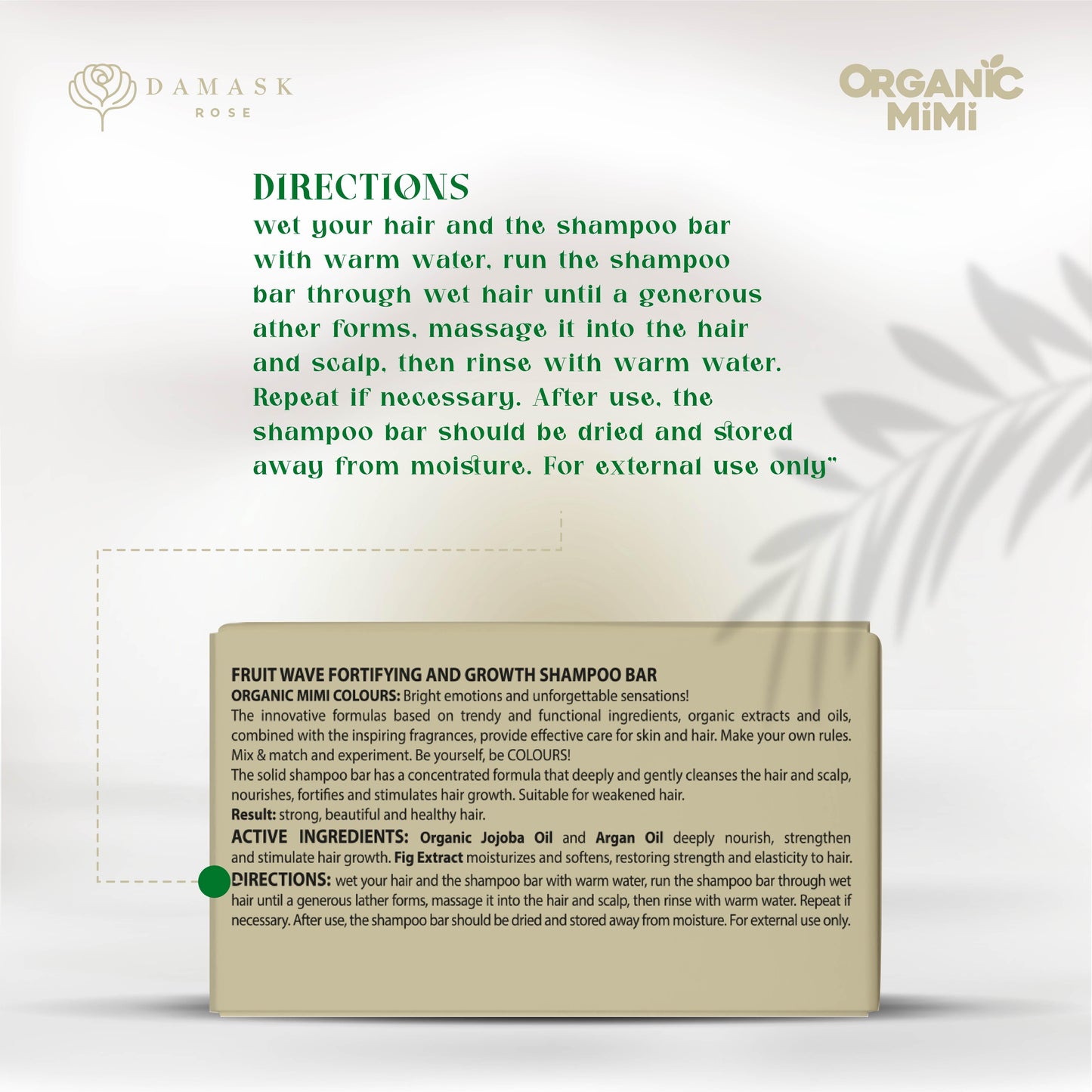 ORGANIC MIMI, FRUIT WAVE FORTIFYING AND GROWTH SHAMPOO BAR, 50 g