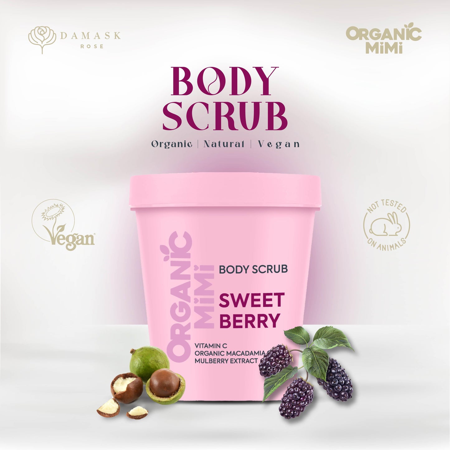 ORGANIC MIMI, BODY SCRUB SWEET BERRY, 250 g