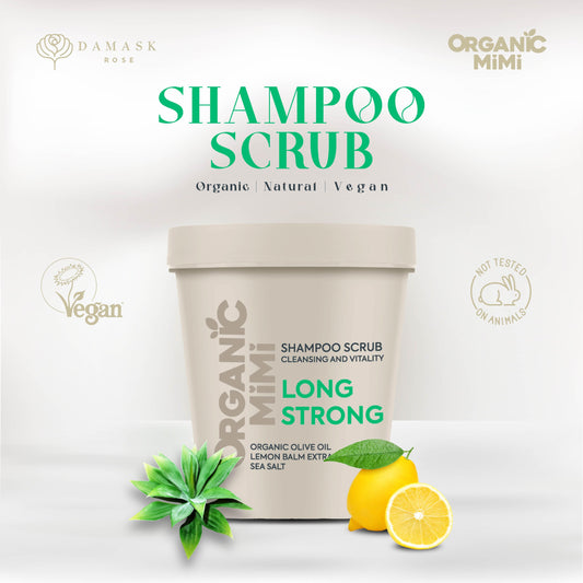 ORGANIC MIMI, SHAMPOO SCRUB CLEANSING AND VITALITY LONG STRONG, 310 g