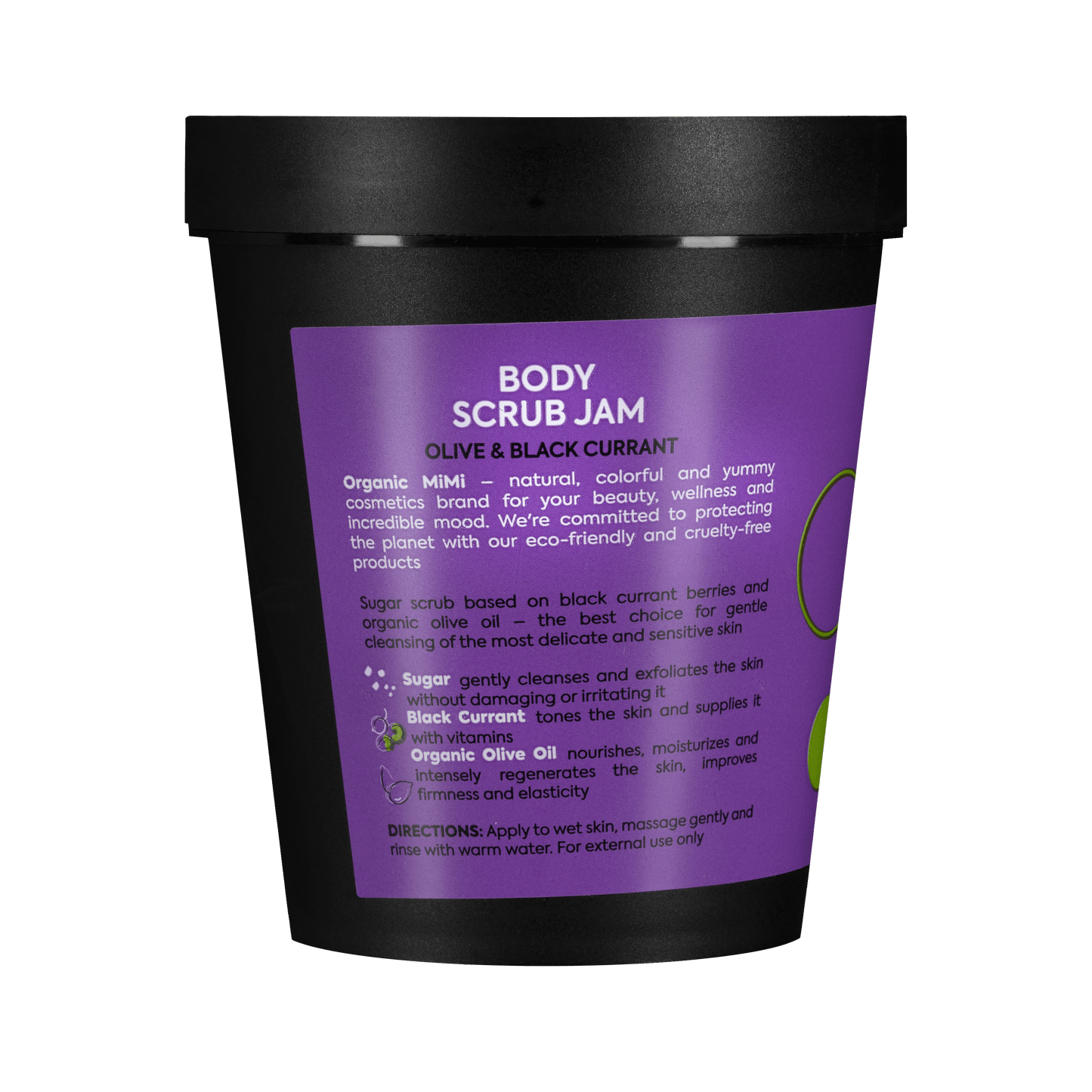 Organic Mimi, Body Scrub Jam Olive & Black Currant, 250 g