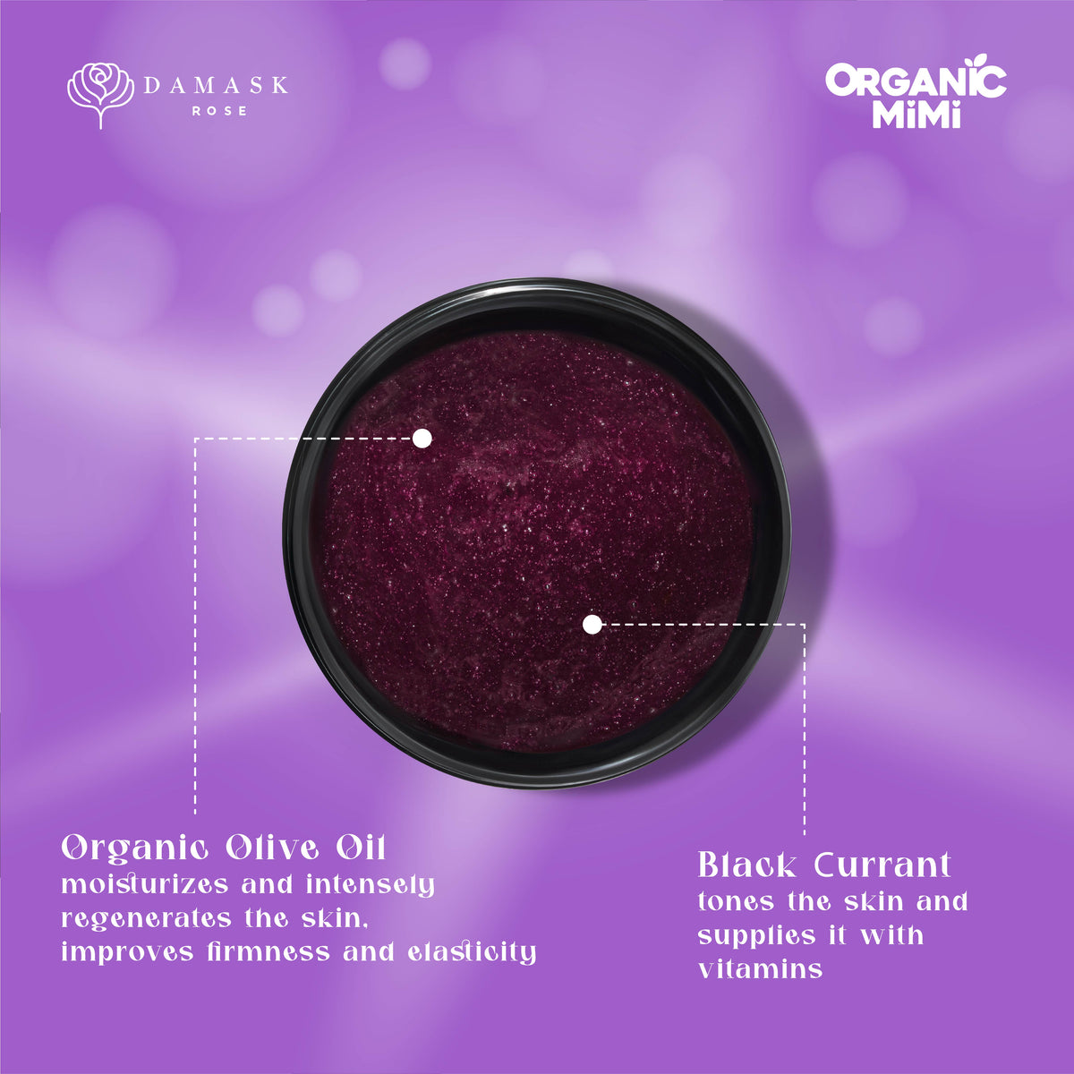 Organic Mimi, Body Scrub Jam Olive & Black Currant, 250 g