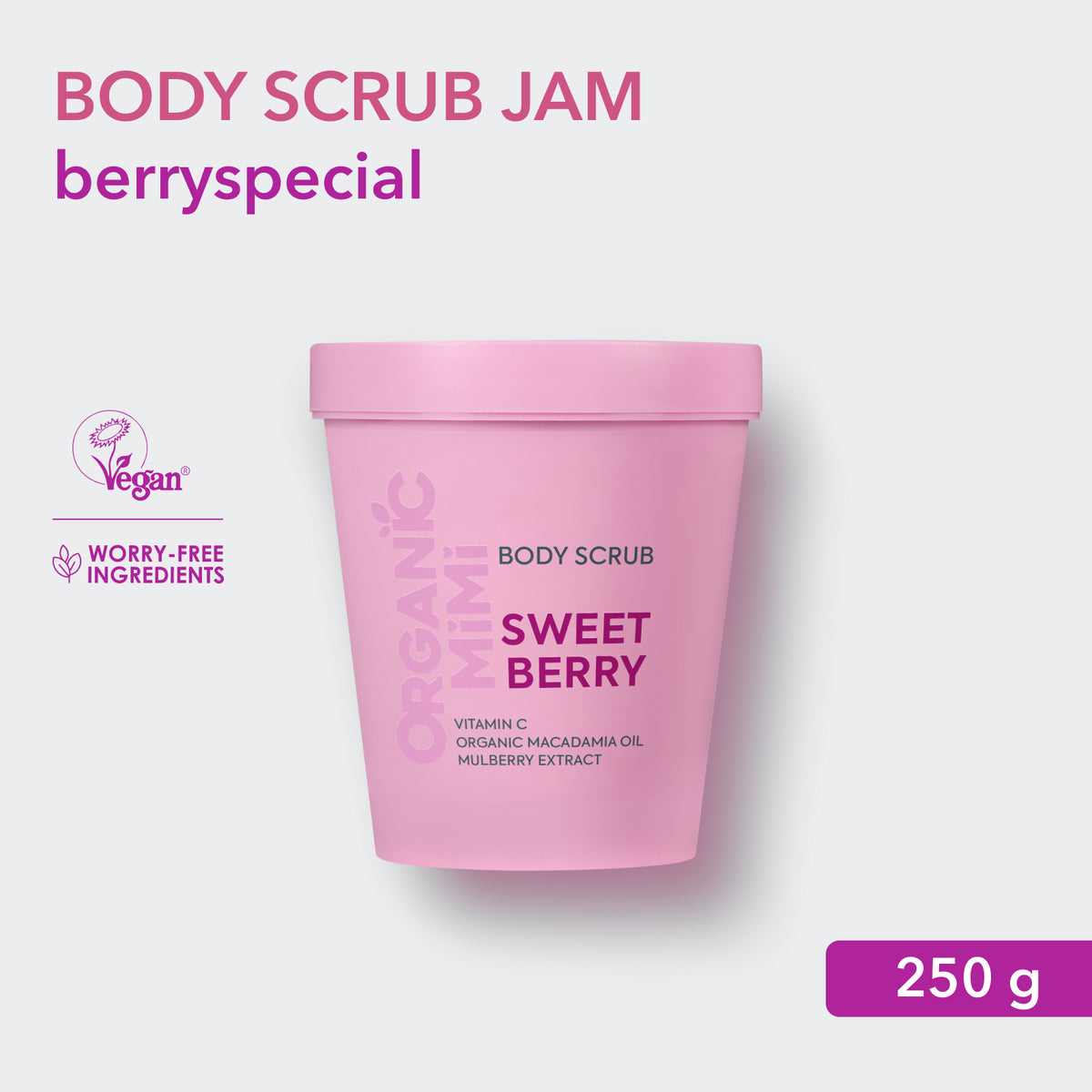 ORGANIC MIMI, BODY SCRUB SWEET BERRY, 250 g