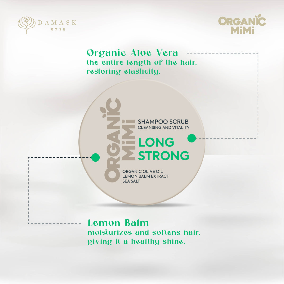 ORGANIC MIMI, SHAMPOO SCRUB CLEANSING AND VITALITY LONG STRONG, 310 g