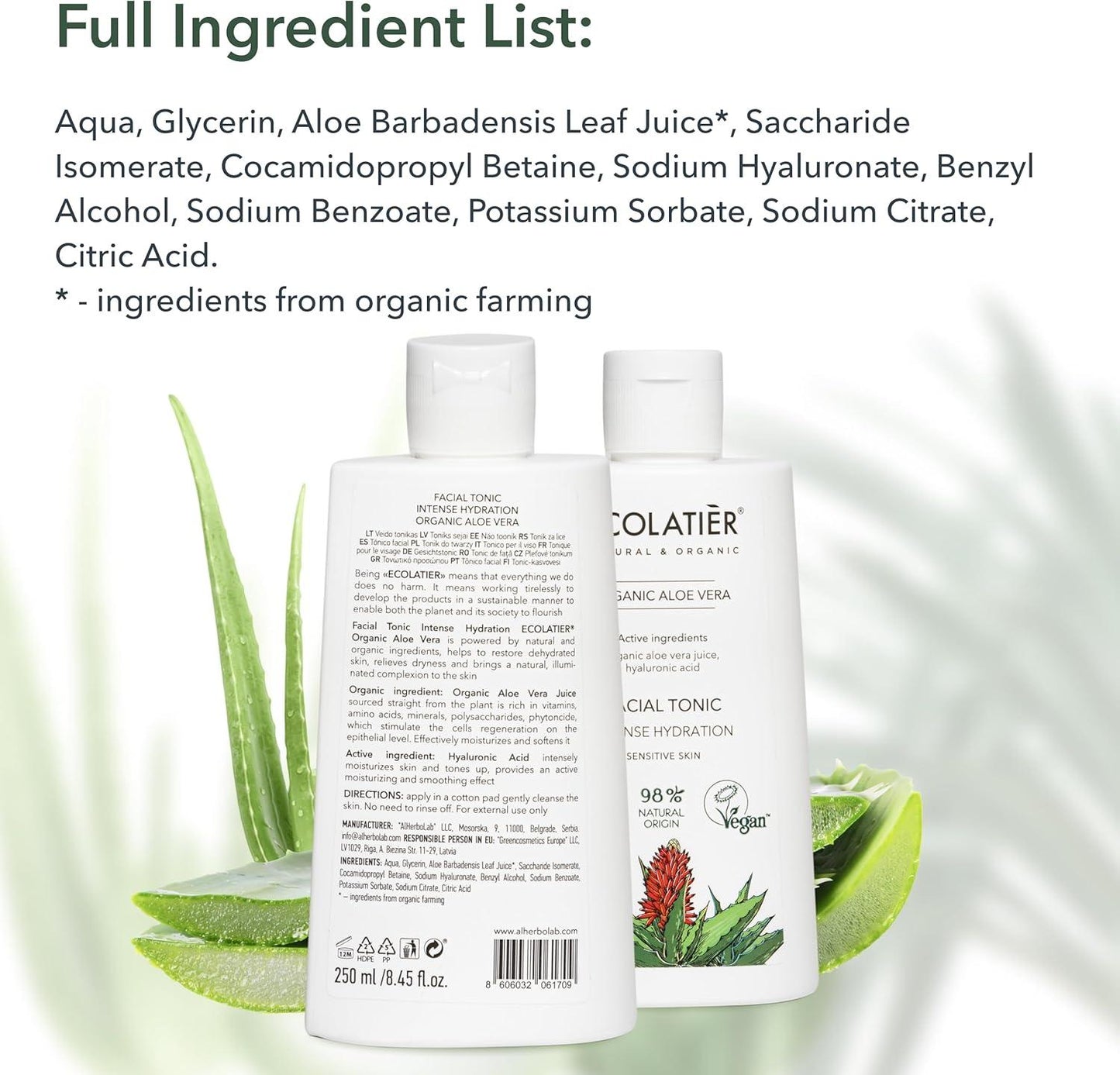 x-Facial Tonic Intense Hydration Organic Aloe Vera
