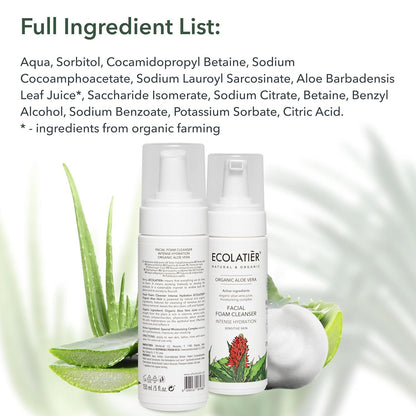 x-Facial Foam Cleanser  Intense Hydration Organic Aloe Vera