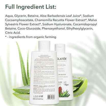 x-Micellar Water Cleansing & Mouisturizing Organic Aloe Vera