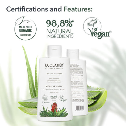 x-Micellar Water Cleansing & Mouisturizing Organic Aloe Vera