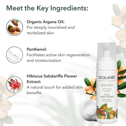 x-Facial Foam Cleanser Revitalizing & Nourishing  Organic Argana