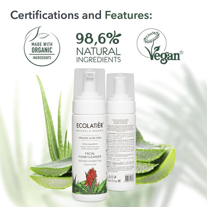 x-Facial Foam Cleanser  Intense Hydration Organic Aloe Vera