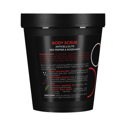 Organic Mimi, Body Scrub Anticellulite Red Pepper & Rosemary, 250 g