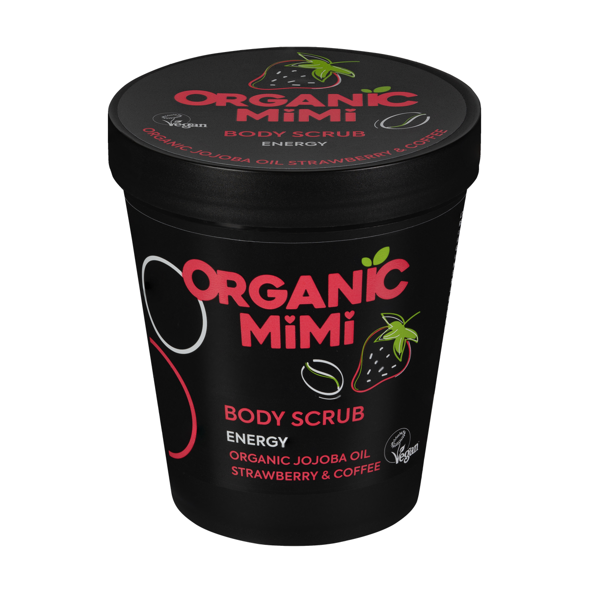 Organic Mimi, Body Scrub Energy Strawberry & Coffee, 250 g