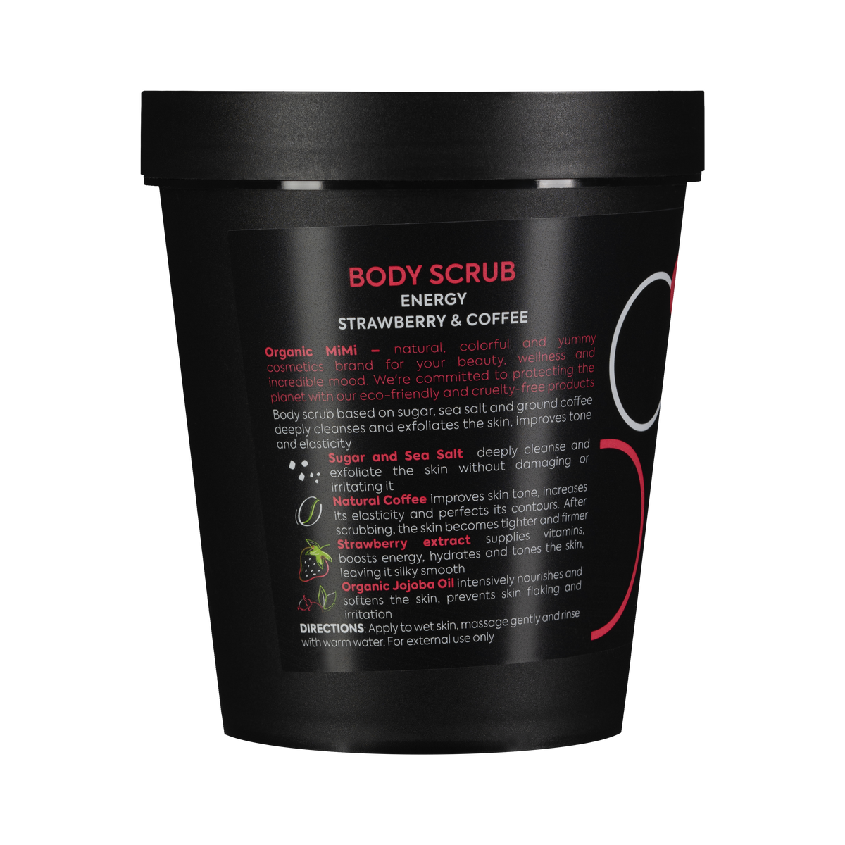 Organic Mimi, Body Scrub Energy Strawberry & Coffee, 250 g