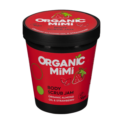 Organic Mimi, Body Scrub Jam Almond & Strawberry, 250 g