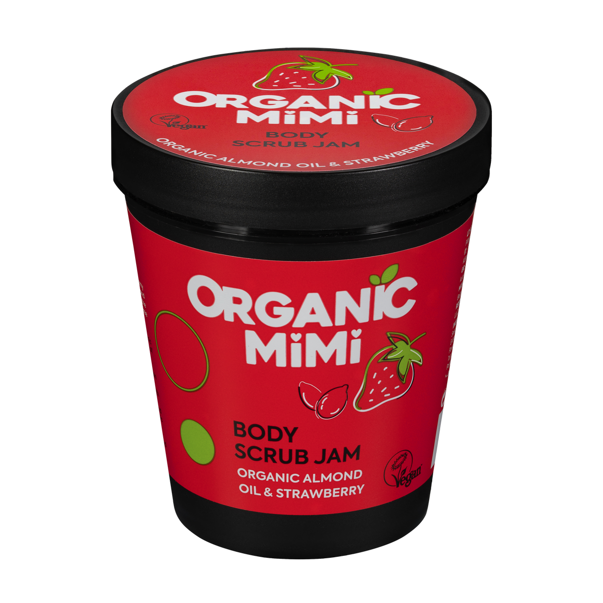 Organic Mimi, Body Scrub Jam Almond & Strawberry, 250 g