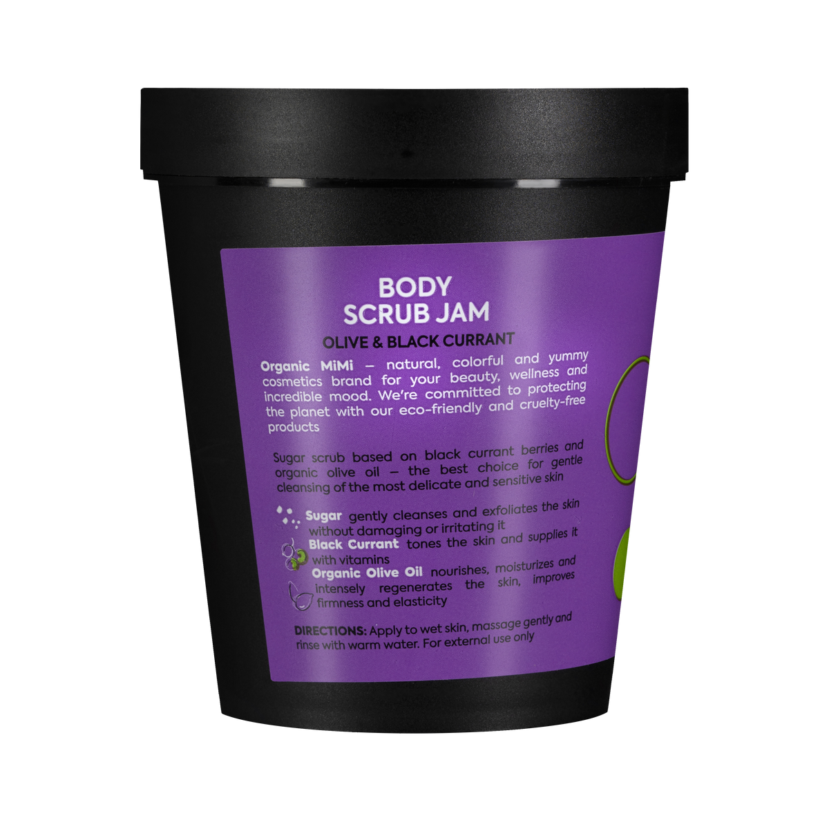 Organic Mimi, Body Scrub Jam Olive & Black Currant, 250 g