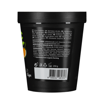 Organic Mimi, Body Scrub Lifting Mango & Coffee, 250 g