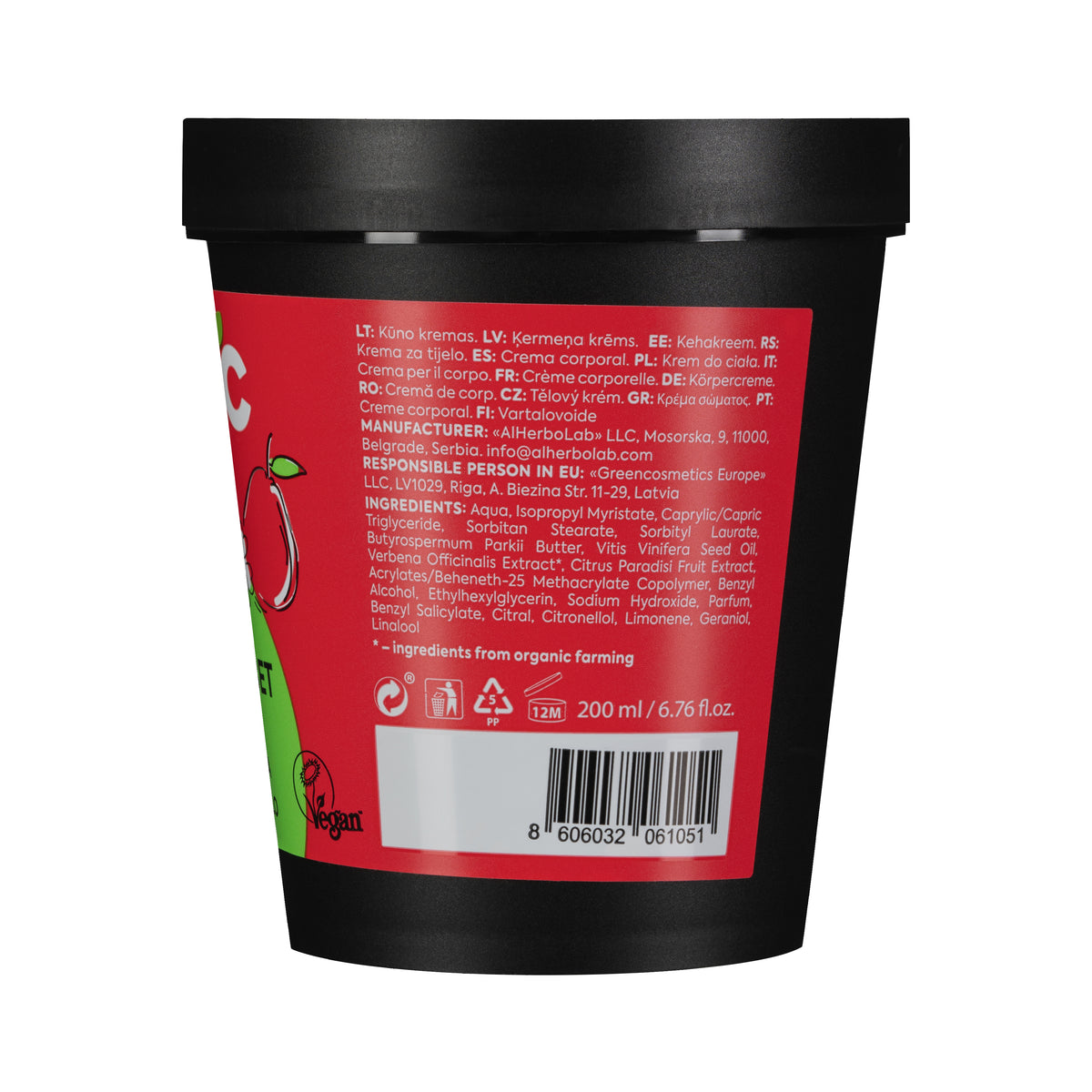 Organic Mimi, Body Sorbet Hydrating Verbena & Pomelo, 200 ml